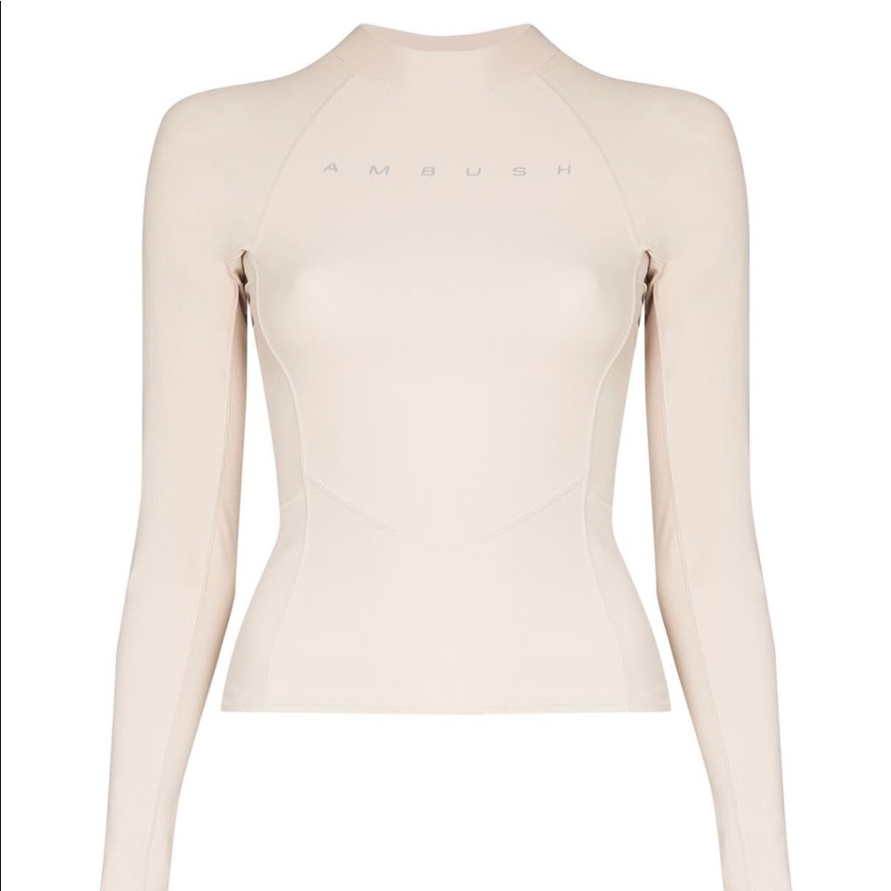 Ambush Zip-detailed logo print top